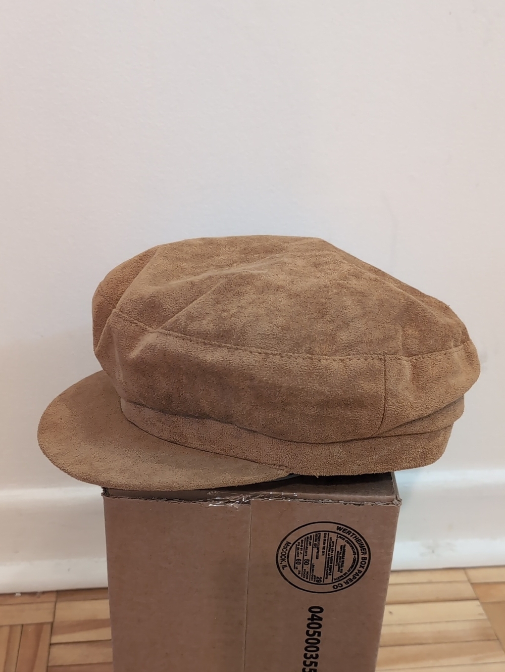 Zara Velvet Baker Boy Cap - Tan Size S